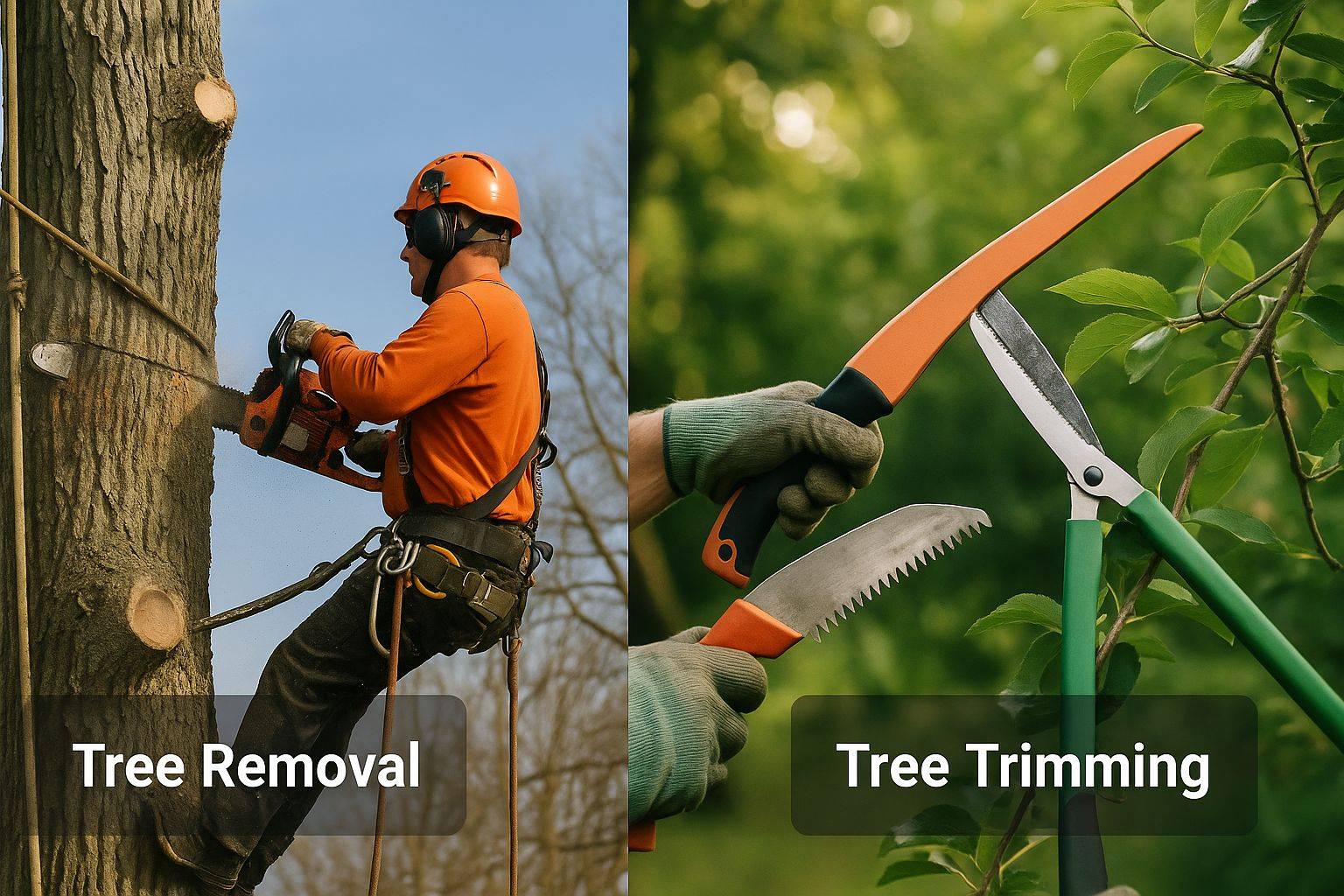 Gardener performing seasonal tree care like mulching in the fall