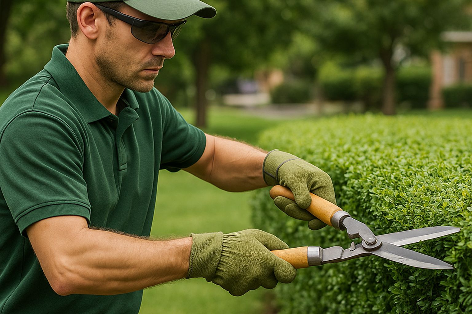 Arborist repairing and restoring a storm‑damaged tree using support structures and careful pruning